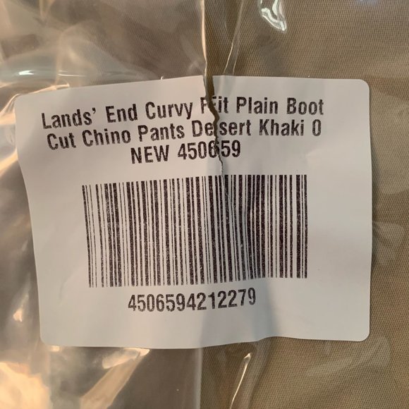 NWT LANDS' END CURVY FIT PLAIN FRONT BOOT CUT CHINO PANTS DESERT KHAKI 0 - Picture 7 of 16